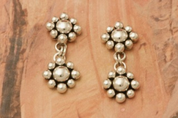 Artie Yellowhorse Double Rising Sun Design  Sterling Silver Post Earrings